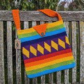 Crochet Shoulder Bag - Rainbow & Orange