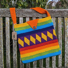 Crochet Shoulder Bag - Rainbow & Orange
