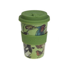 Biodegradable Rice Husk Reusable Travel Cup , Garden Birds
