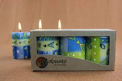 Hand Painted table candles, 3 pack, Ihlobo - Rainbow Life