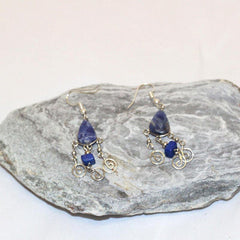 Peruvian Stone Earrings-Spiral Drop