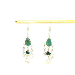 Peruvian Stone Earrings-Spiral Drop