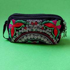 Thai Embroidered Purse-Triple Pocket