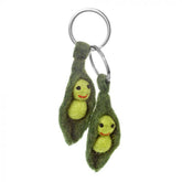 Handmade Felt Peas in a Pod Friendship Keyrings - Rainbow Life