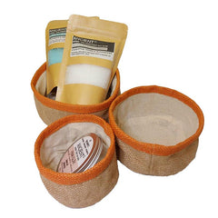 Natural Jute Basket Set-Turmeric