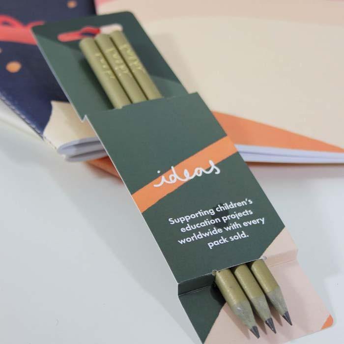 Recycled Plastic Pencils, Olive Gold- Ideas - Rainbow Life