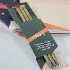 Recycled Plastic Pencils, Olive Gold- Ideas - Rainbow Life