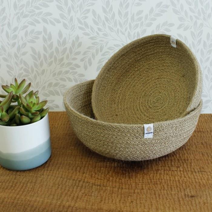 Jute Basket Bowl - Natural - Rainbow Life