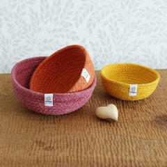 Jute Mini Bowl Set - Fire