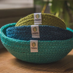 Jute Mini Bowl Set - Ocean