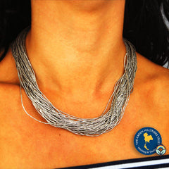 Handcrafted Karen Hill Tribe Silver Bead 40 Strand Necklace