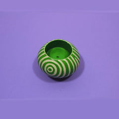 Kisii Stone T light Holder - Lime Green