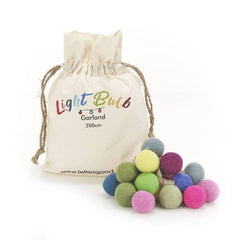 Handmade Biodegradable Needle Feltbulb Garland - Festive Decoration