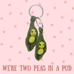 Handmade Felt Peas in a Pod Friendship Keyrings - Rainbow Life