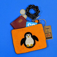 Felt Zipper Pouch - Cute Penguin