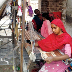 Upcycled Rainbow Rag Rug Bright
