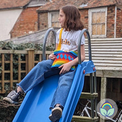 Crochet Shoulder Bag - Rainbow & Yellow