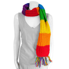 Rainbow Woollen Scarf-Handmade
