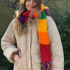 Rainbow Woollen Scarf-Handmade