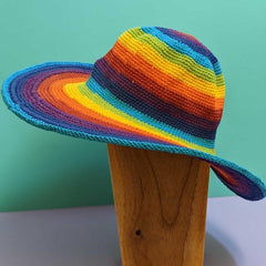 Crochet Sun Hat-Rainbow