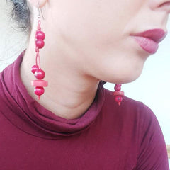 Ecuadorian Tagua and Acai Seed Earrings-Various Colours