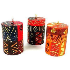 Hand Painted Pillar Candle, Bongazi - Rainbow Life