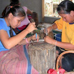 Handcrafted Karen Hill Tribe Silver Bead 9 Strand Necklace-Long - Rainbow Life