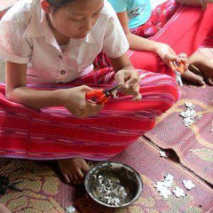 Handcrafted Karen Hill Tribe Silver Bead 9 Strand Necklace-Long - Rainbow Life
