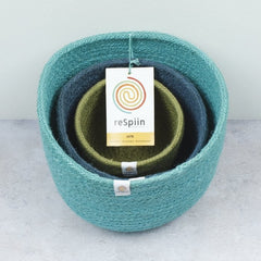 Tall Jute Basket Set - Ocean