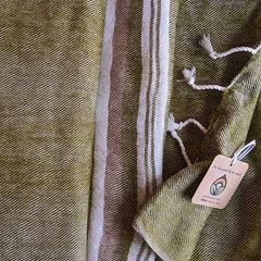 Handloomed Recycled Wool Scarf/Shawl- Striped