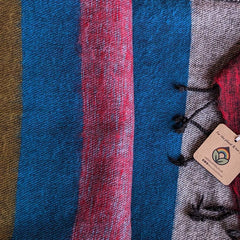 Handloomed Recycled Wool Scarf/Shawl- Striped