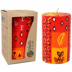 Hand Painted Large Pillar Candle, Zahabu