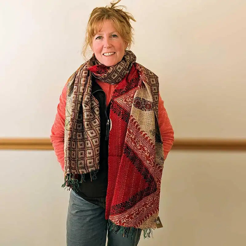 Handstitched Vintage Silk Sari Scarves