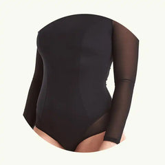 Recycled Lycra Long Sleeve Swimsuit - Black - Monroe