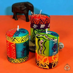 Hand Painted table candles, 3 pack, Matuko