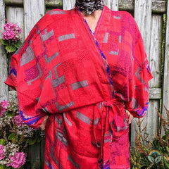 Vintage Silk Kimono - Flame