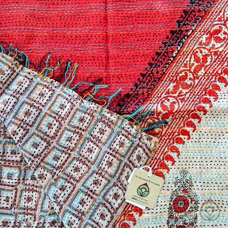 Handstitched Vintage Silk Sari Scarves