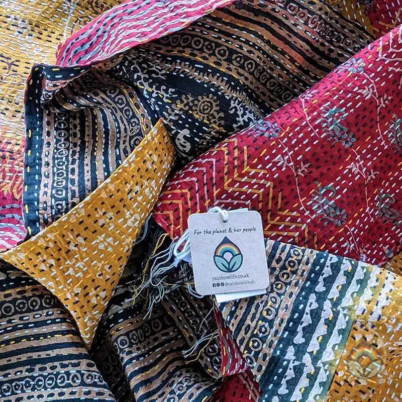 Handstitched Vintage Silk Sari Scarves