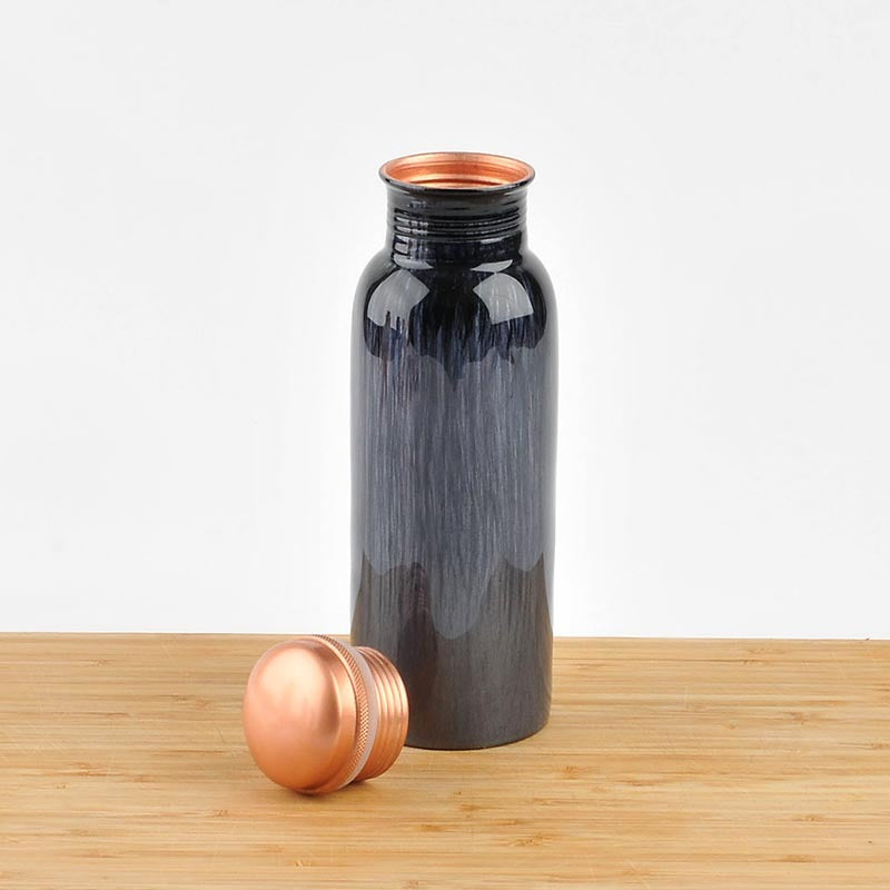 Copper Water Bottle - Brushed Black