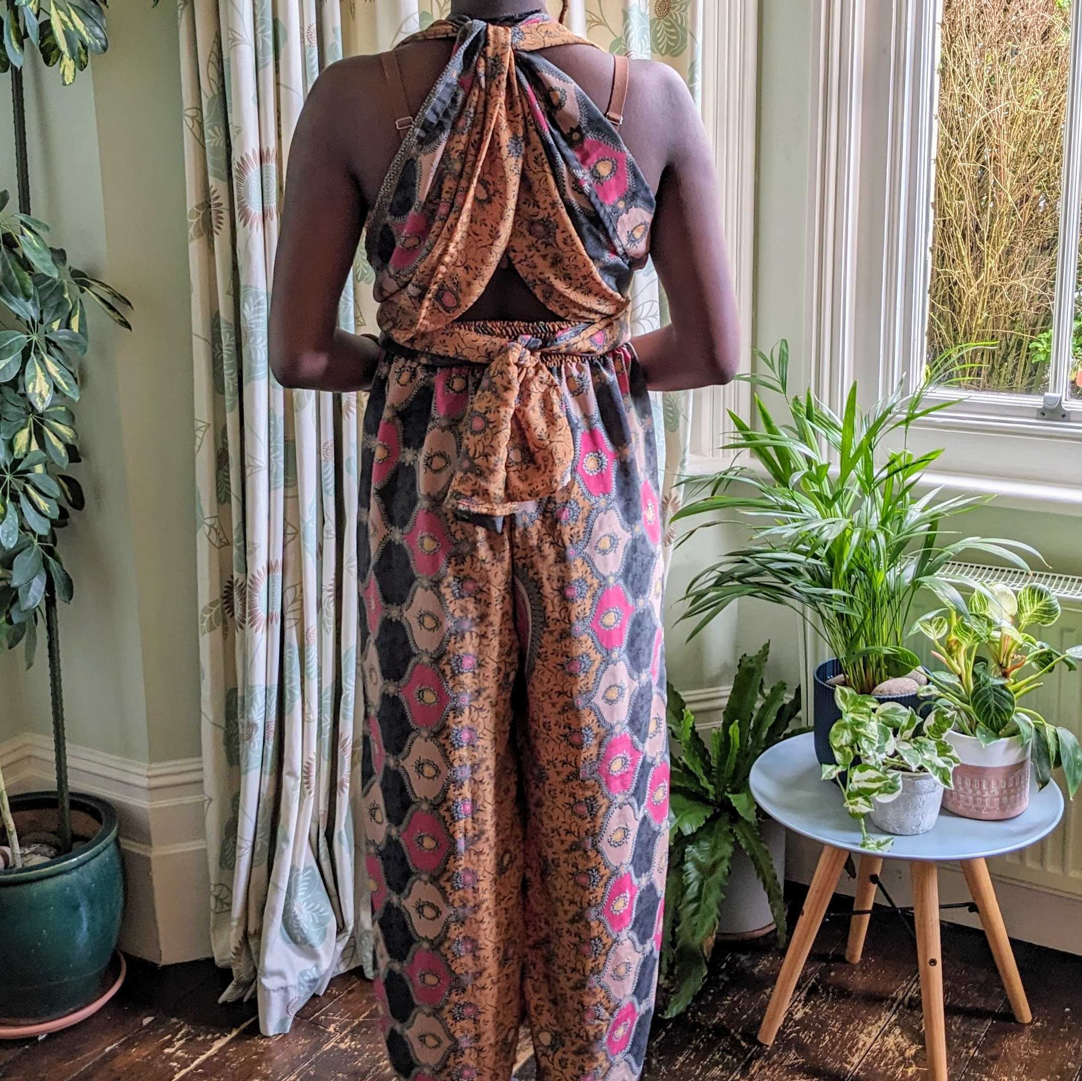 Vintage Silk Jumpsuit - Oasis