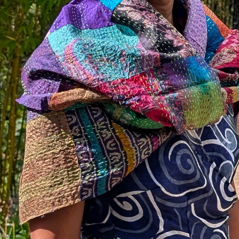Vintage Silk Sari Patchwork Scarf
