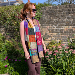 Vintage Silk Sari Patchwork Scarf