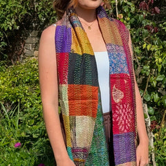 Vintage Silk Sari Patchwork Scarf