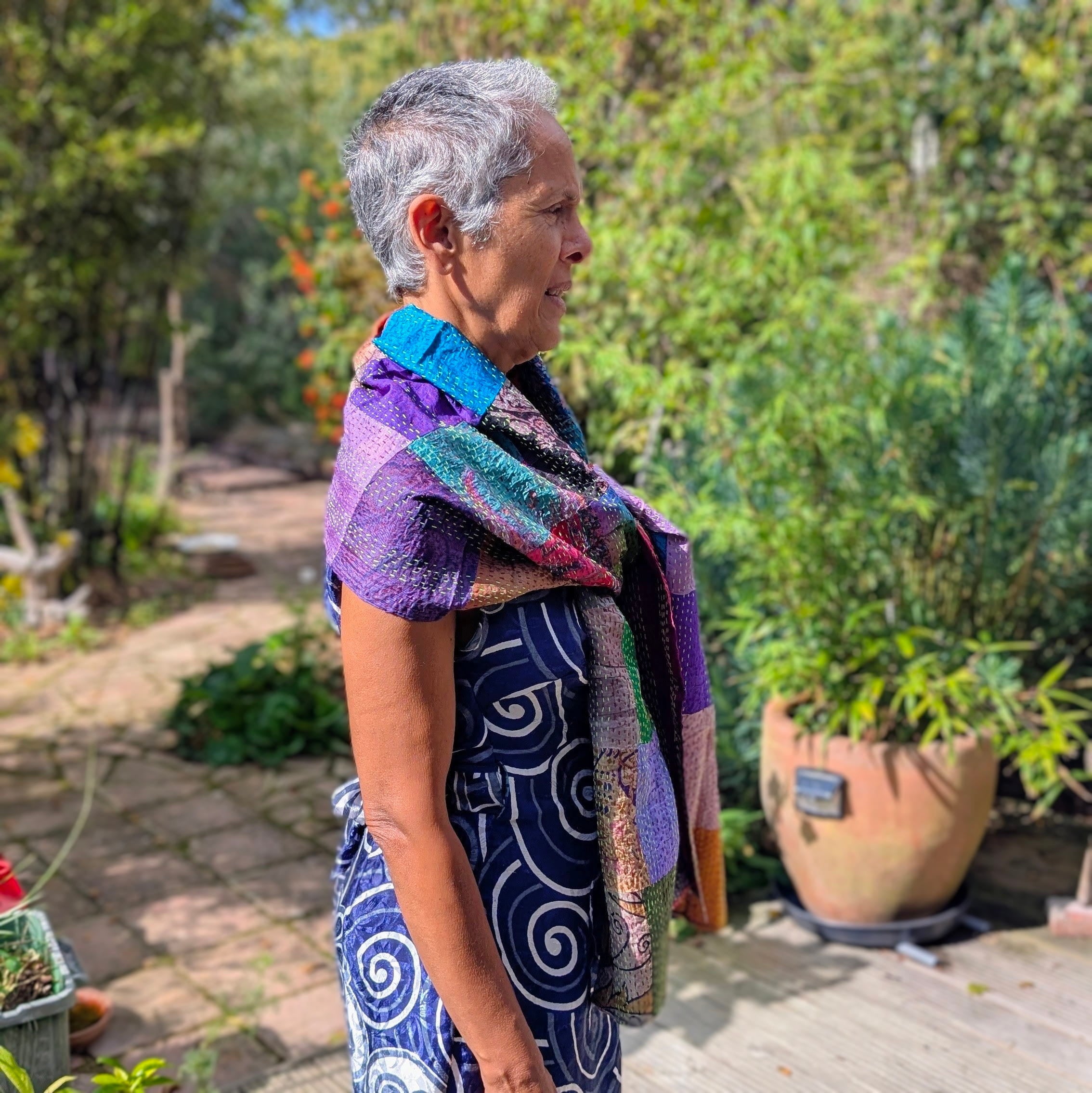Vintage Silk Sari Patchwork Scarf