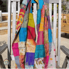 Vintage Silk Sari Patchwork Scarf