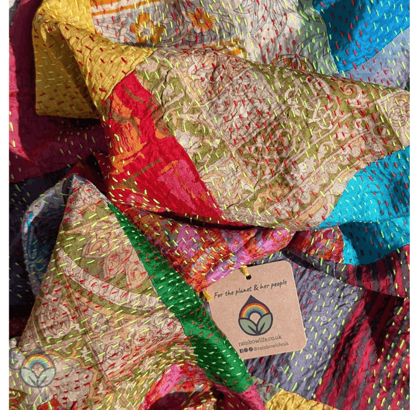 Vintage Silk Sari Patchwork Scarf