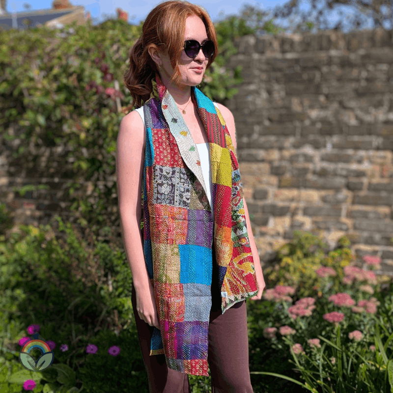 Vintage Silk Sari Patchwork Scarf