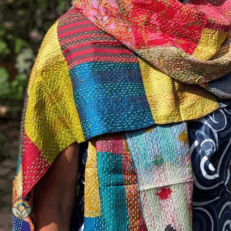 Vintage Silk Sari Patchwork Scarf