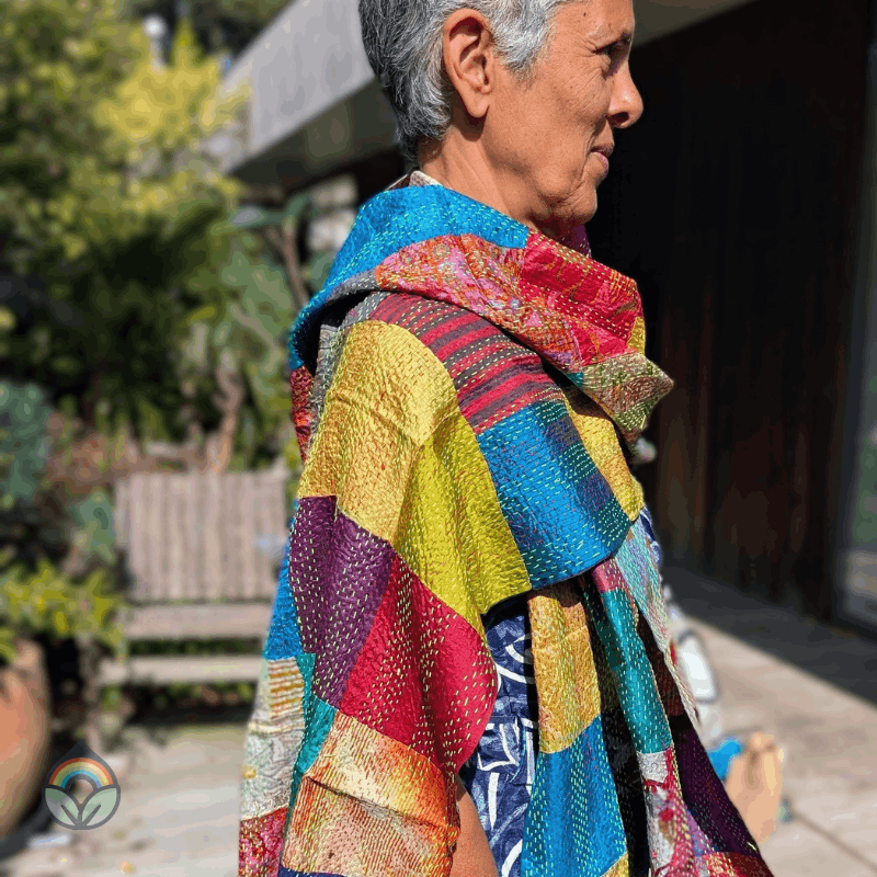 Vintage Silk Sari Patchwork Scarf