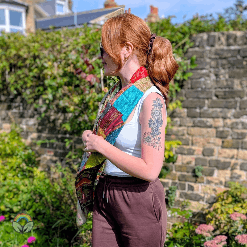 Vintage Silk Sari Patchwork Scarf